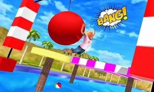 水上公园有趣的水上滑梯