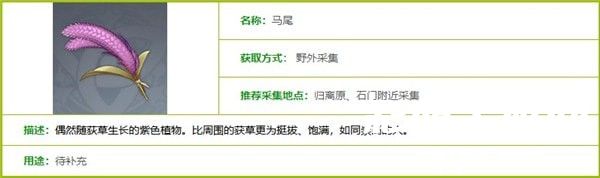 原神马尾材料在哪里采集-马尾材料采集路线
