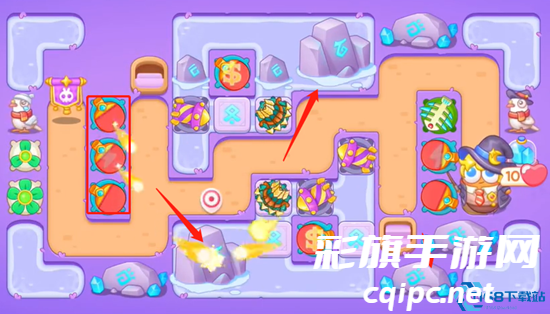 保卫萝卜4阿波与魔法宝藏第49关通关攻略