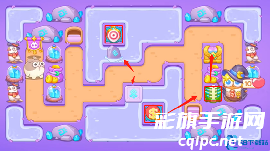 保卫萝卜4阿波与魔法宝藏第49关通关攻略