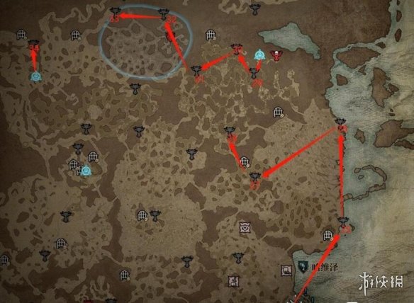 暗黑破坏神4莉莉丝祭坛全图位置-全莉莉丝祭坛分布