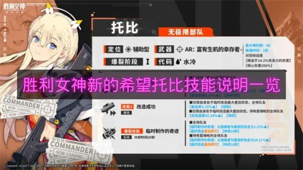 胜利女神新的希望托比技能说明一览-胜利女神新的希望托比技能是什么